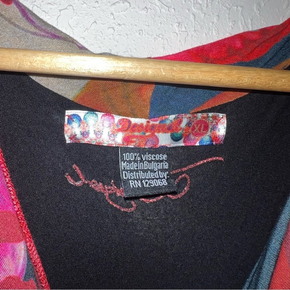 Desigual Azucena Midi Twist Front Floral Dress Size Large. - Picture 11 of 15